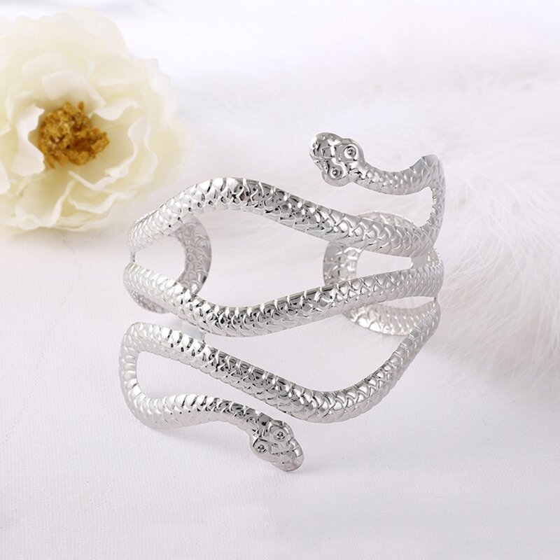 Metal Arm Cuff Upper Arm Bracelet Band for Women Gold Silver Color Armlet Snake Armband Adjustable Arm Cuff Bangle Dropship