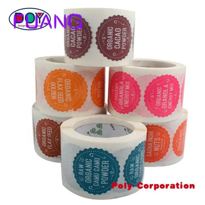 Custom  Manufacturers Custom Private Brand Name Printing Logo Adhesive Roll Labels Stickers for Packaging