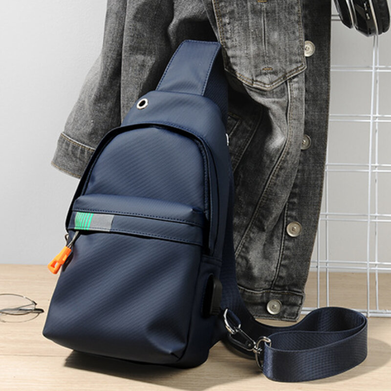 Chikage Large Capacity Stylish Student Chest Bag Men's Single Shoulder Bag Multi-function High Quality Waterproof Crossbody Bag
