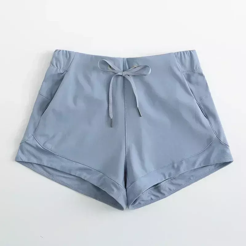 Lemon-pantalones cortos de Yoga con Control de barriga para mujer, con bolsillos para teléfono Capris, entrenamiento, correr, costura de malla, tela elástica de 4 vías