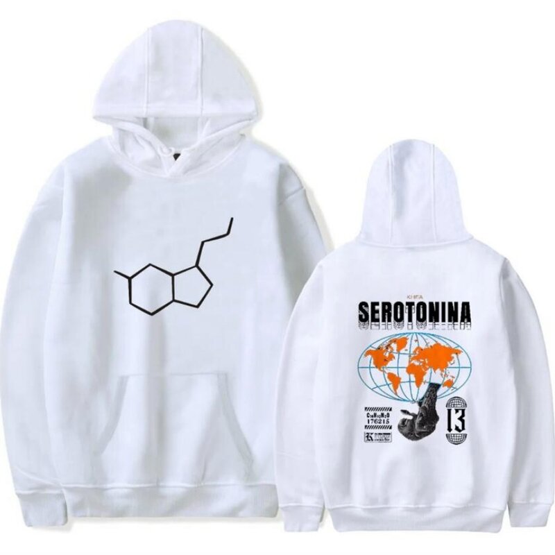 Khea serotonina เสื้อฮู้ดกับอัลบั้มโอเวอร์ไซส์สำหรับผู้หญิงเสื้อสเวตเชิ้ตฮาราจูกุชายสตรีทแวร์เสื้อสวมหัวฮิปฮอปแจ็คเก็ตชุดลำลอง