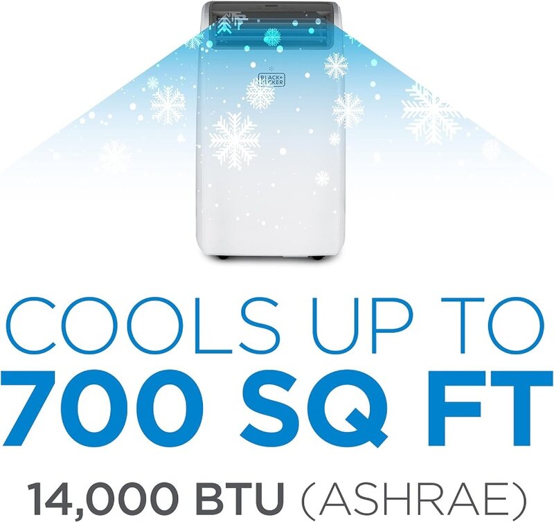 Climatiseur 14,000 BTU portable pour pièce jusqu'à 700 Sq. Federation-Télécommande, Blanc