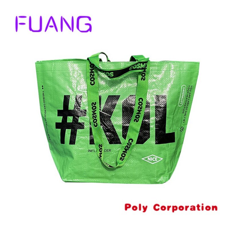 Kunden spezifisches Design wieder verwendbare Einkaufstasche aus Polypropylen laminierte pp gewebte Tasche mit Logo gedruckt