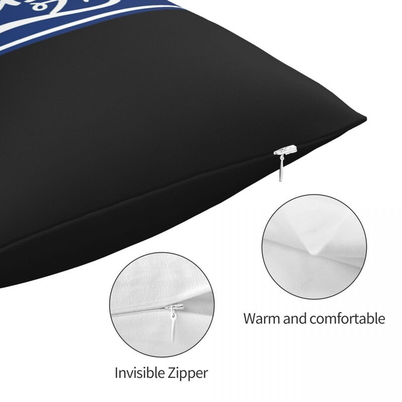 フォードロゴ付きの正方形の枕カバー,綿とリネンのベルベット枕カバー,ジッパー付き,家のベッド用,45x45cm