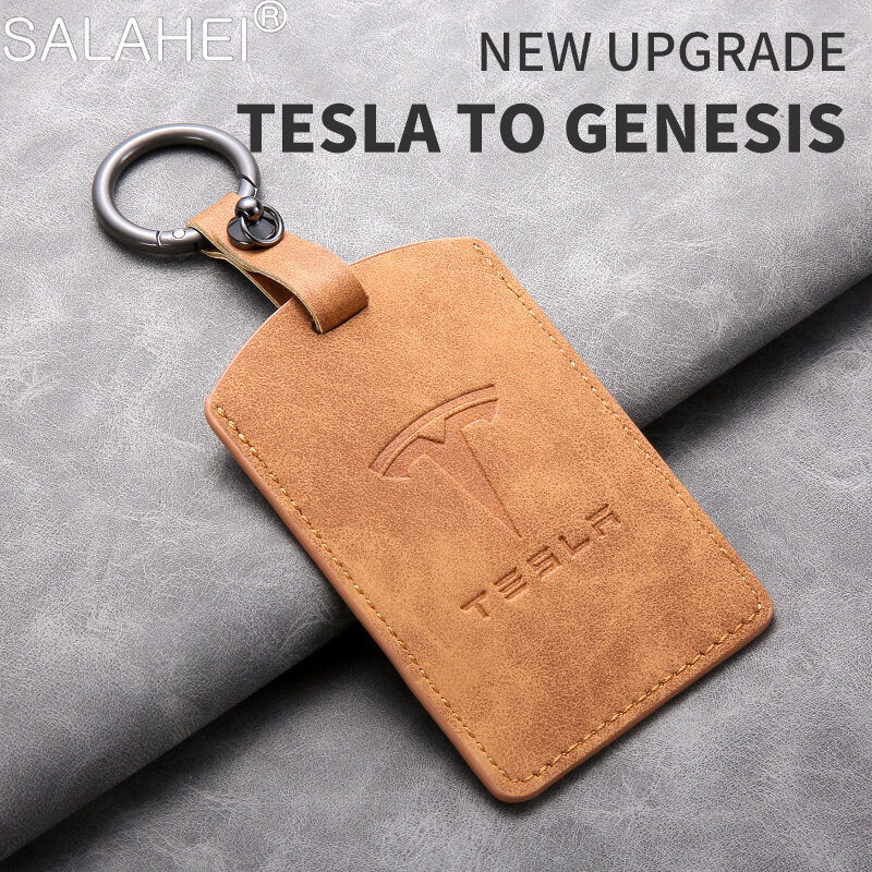 Funda para tarjeta de llave remota inteligente de coche, bolsa de llave, soporte de carcasa, protección para Tesla Model 3 Model Y 2020, accesorios de estilo para llavero