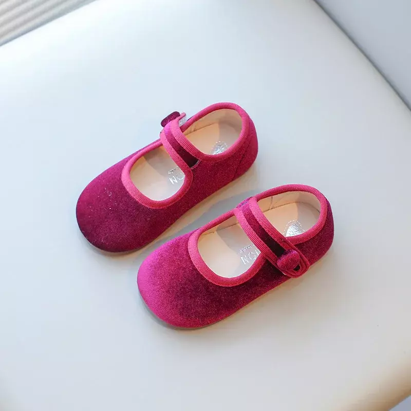 Skórzane buty dziecięce wiosenne jesienne mieszkania baletowe dla dziewczynek z okrągłymi palcami w jednolitym kolorze dla dzieci księżniczka przyczynowa buty wyczynowe baletowa