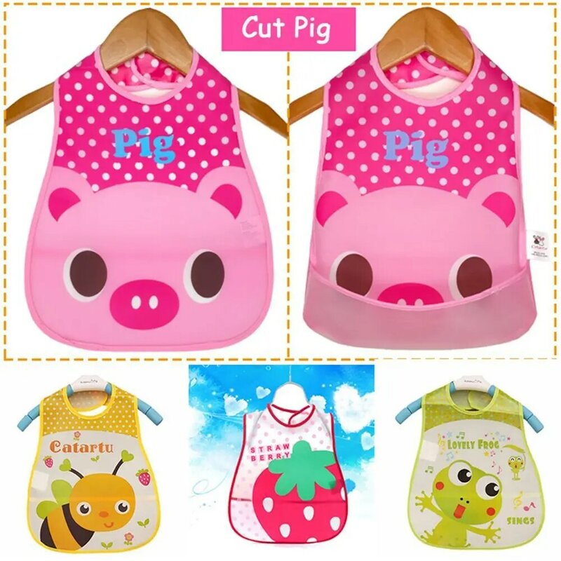 & Burp Smock Series Infant Kid Saliva Bib Kids Plastic Cloth Lunch Translucent Bibs/Cute Pattern Towel Baby Bibs Waterproof