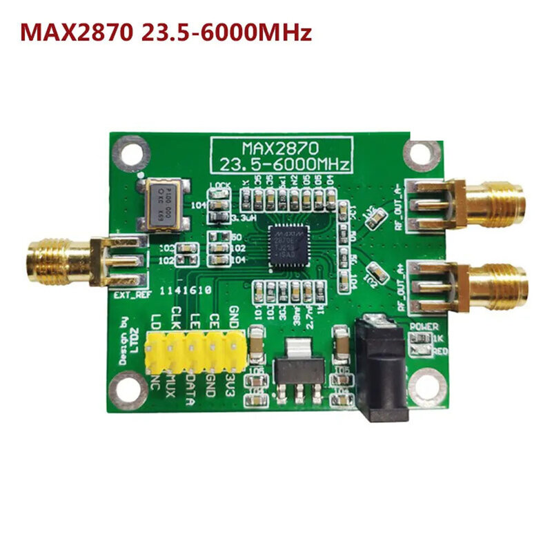 Sumber sinyal RF 100MHz referensi 23.5-6000MHz 3.3V Pin frekuensi jam Header LL VCO W/ STM32 MAX2870 catu daya