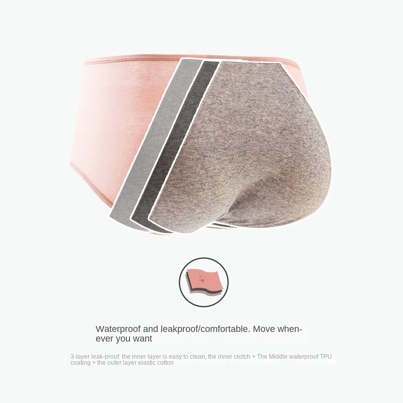 Damesslip Onderslijtvast Ademend Slipje Menstrualpants Plussizewaterbestendig Mid-Taille Biologisch Katoen Beschermend Slip