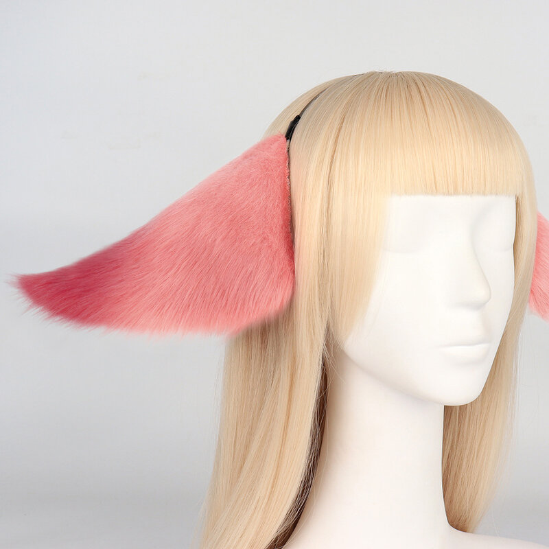 Berbulu Fox Eras Genshin dampak Yae Miko Anime Cosplay Headband Pink Headwear Kawaii hewan telinga Halloween Comic-Con aksesoris