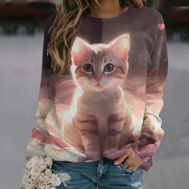 Fashion Woman Sweatshirt 2023 Pretty Long Sleeve Tops Casual Elegant Female T-shirts Oversized Female Y2k Clothing For Girls