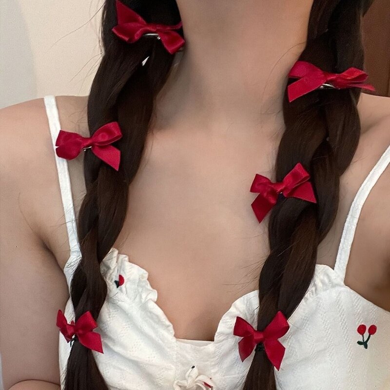 1PC Sweet Bowknot Hair Clips New Hair Accessories Fairy Bow Hairpin Headwear Mini Ribbon Barrette Girls