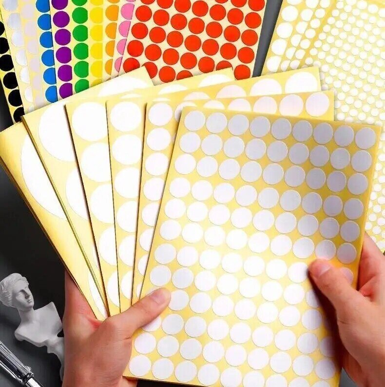 Pegatina de puntos redondos de colores, etiqueta adhesiva de escritura a mano, bricolaje, pegatinas hechas a mano, 6120 piezas, 6mm