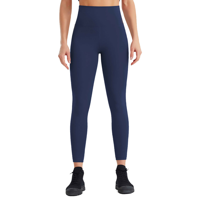 Celana Yoga wanita, celana Fitness panjang ketat olahraga lapisan ganda, cepat kering, lapisan ganda, warna Solid