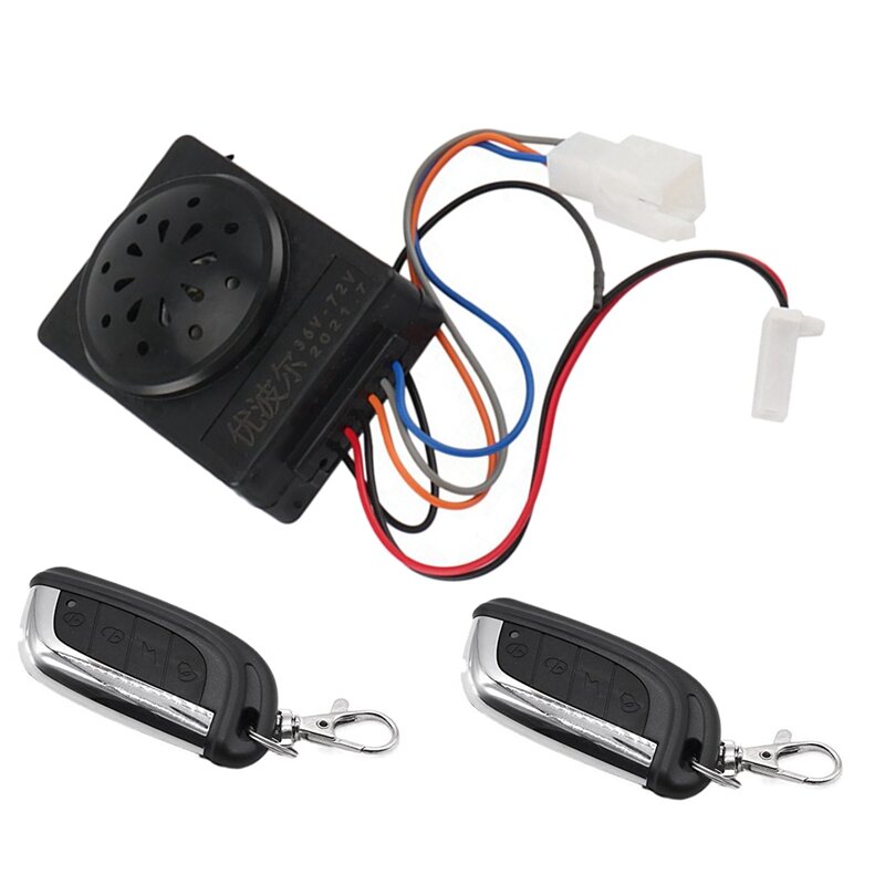 Sistema de alarma para patinete eléctrico, accesorios de alarma de seguridad para ciclomotor, Control remoto Dual, impermeable, 36V-72V
