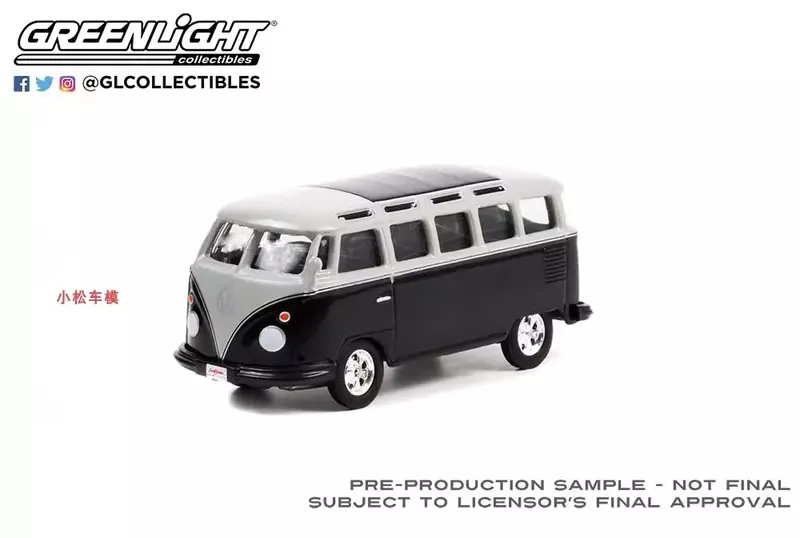 Diecast Metal Alloy Model Car Brinquedos para Coleção de Presente, Custom Bus Collection, Volkswagen Tipo ll (T1), W1333, 1:64