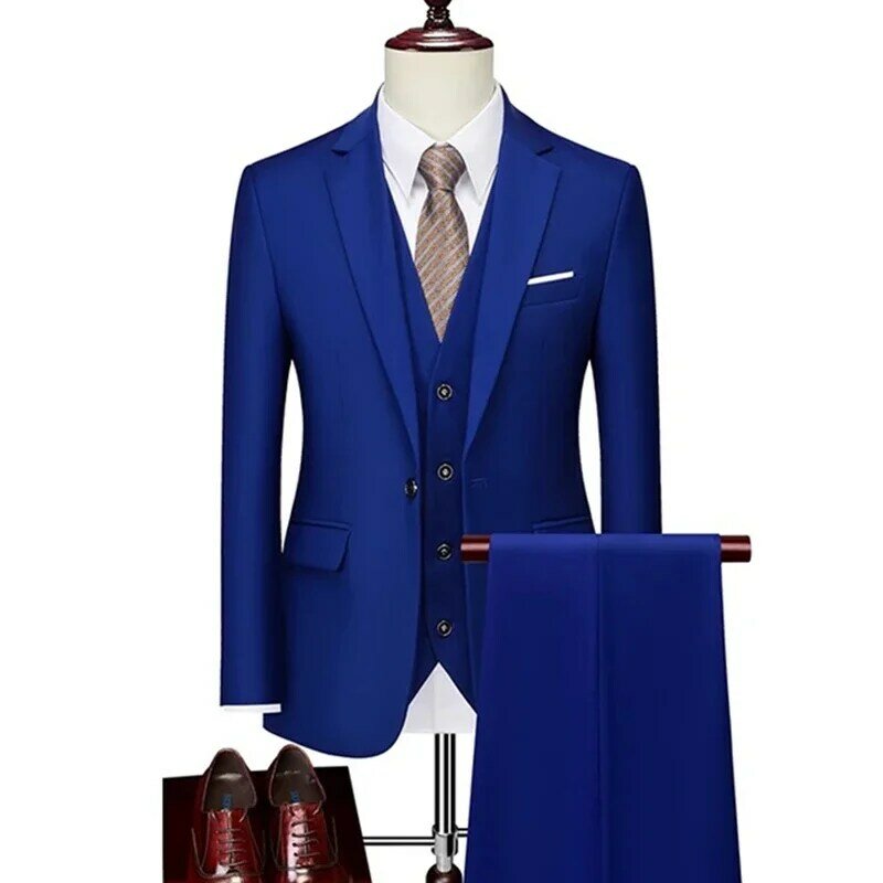 2023 New Fashion Groom Wedding Dress Suits Men's Casual Business 2 Piece Set Suit Jacket Coat Trousers M-6XL
