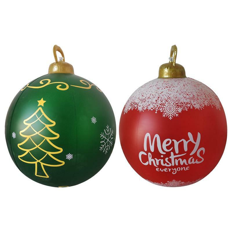공기 주입식 크리스마스 공, 60cm 산타 클로스 공, 방수, 대형 다용도 베란다 안뜰 장식품