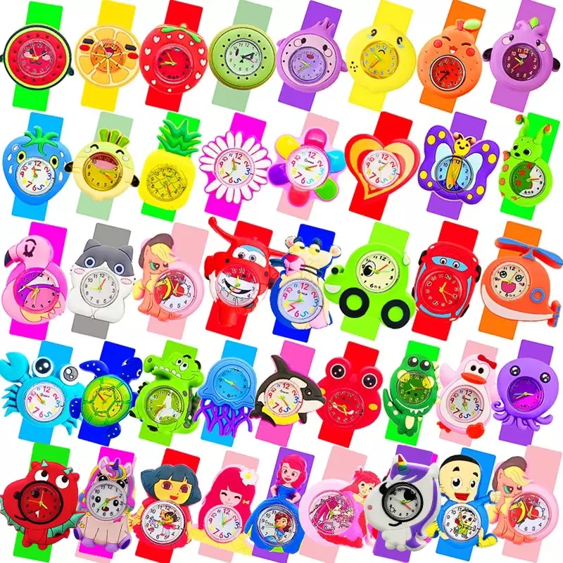 1-16 Years Old Child Watch Baby Learn Time Puzzle Toy 49 Mixed Styles Slap Wrist Bracelet Kids Watches Boy Girl Birthday Gift