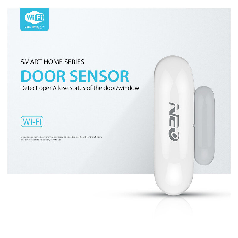 Tuya Sensor de puerta y ventana WiFi, Detector magnético de puerta inalámbrico inteligente, pequeño y compacto, estado de apertura/cierre