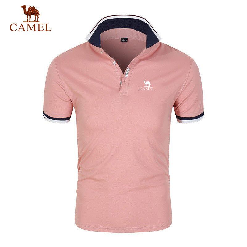 Polo brodé CAMEL pour hommes, haut à manches courtes, chemise d'affaires décontractée, haute qualité, chaud, nouveau, été