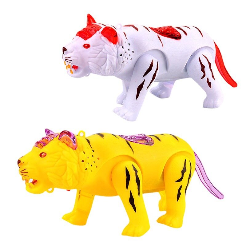 Figurine d'action de tigre en ULde plomb électrique, simulation de marche itude légère, partenaire jouet pour enfants