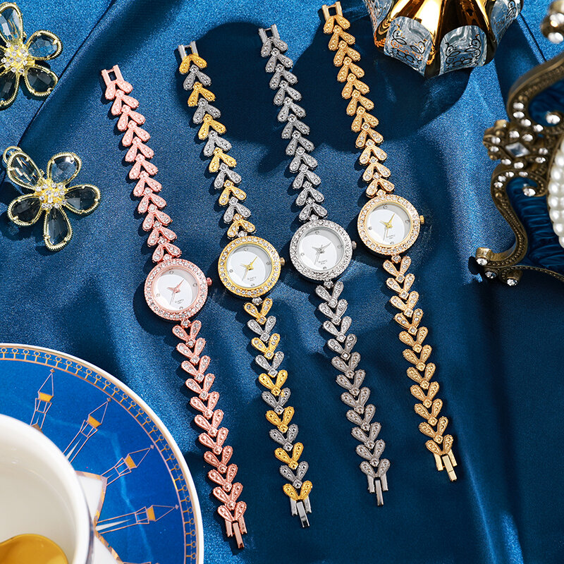 Nowy modny błyszczący stras damski bransoletka do zegarka zegarek dziewczęcy sprzedaż hurtowa