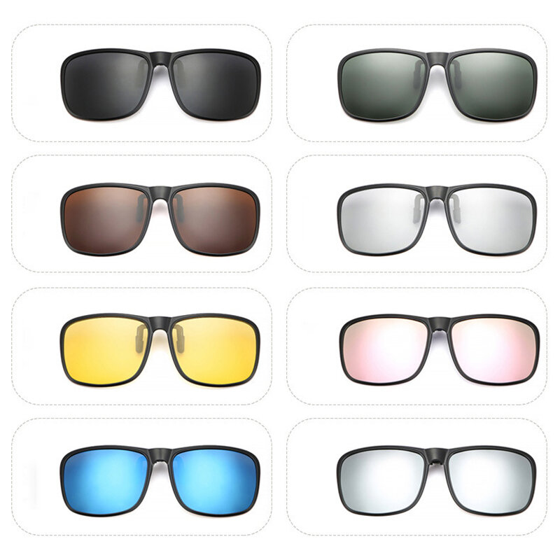 Polarisierte Clip Auf Sonnenbrille Männer Photochrome Auto Fahrer Brille Nachtsicht Brille Blend Vintage Quadrat Gläser Oculos