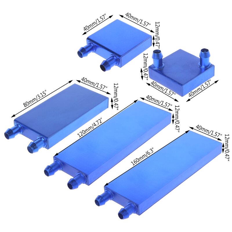 Aluminum Water Cooling Block Liquid Water Cooler Heat Sink System for PC Computer Radiator Endothermic for Head Blue Dropship