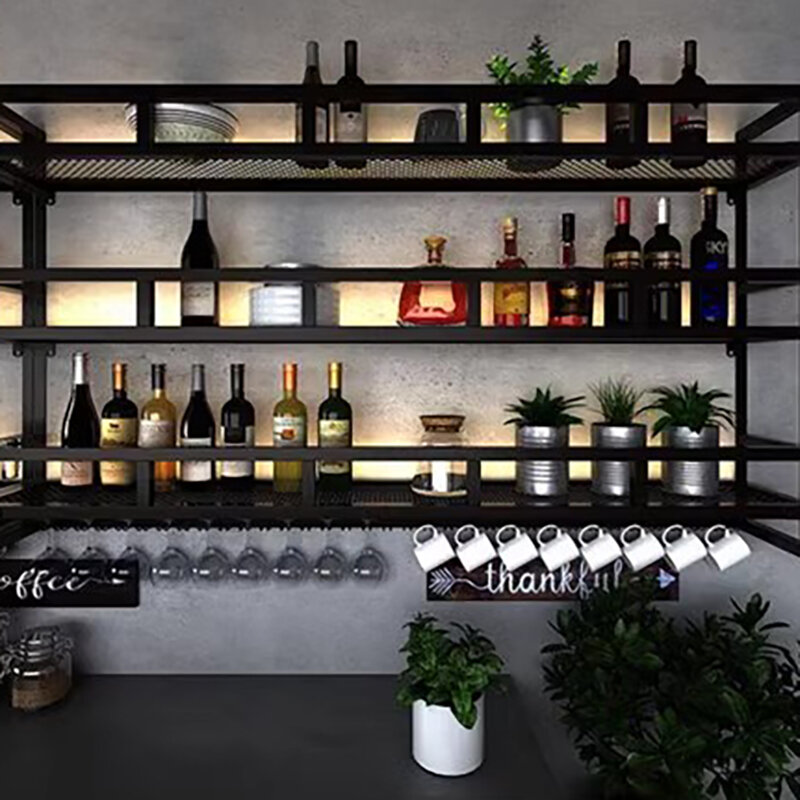 Modern Storage Wine Cabinets Commercial Hanging Buffet Cocktail Wine Cabinets Bottle Liquor Mueble Para Vino Bar Accessories