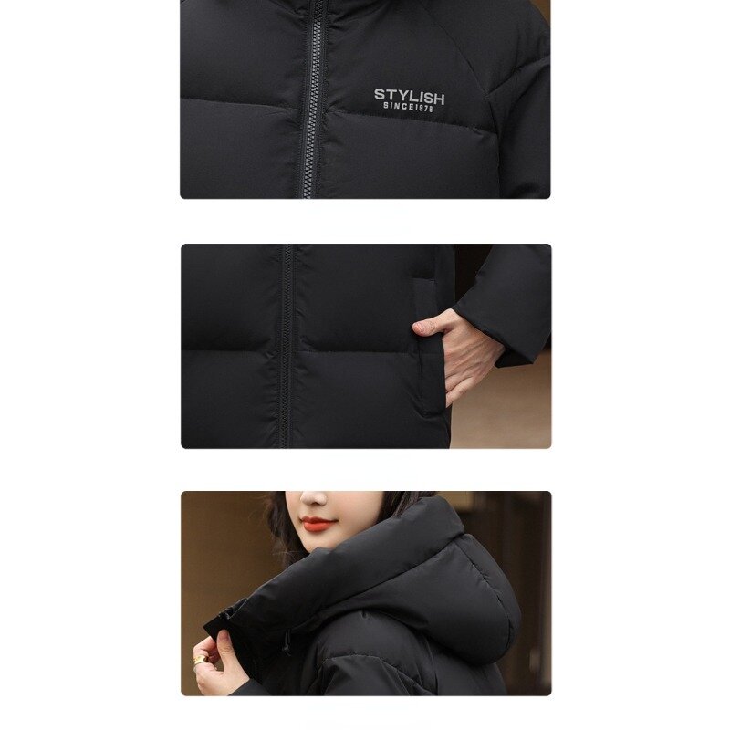 Jaket panjang wanita baru 2023 mantel musim dingin parka pendek wanita longgar diberikan untuk Philandering pakaian luar hoodie waktu santai mantel panjang