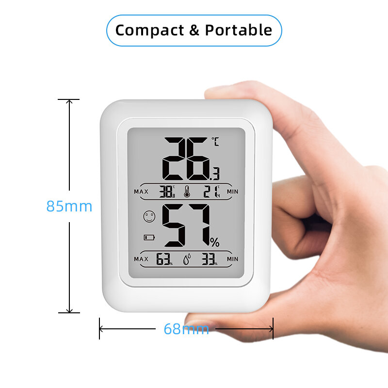 LCD Digital Termometer Suhu Kelembaban Sensor Hygrometer Termometer Detektor Dalam Ruangan Luar Ruangan Stasiun Cuaca Rumah