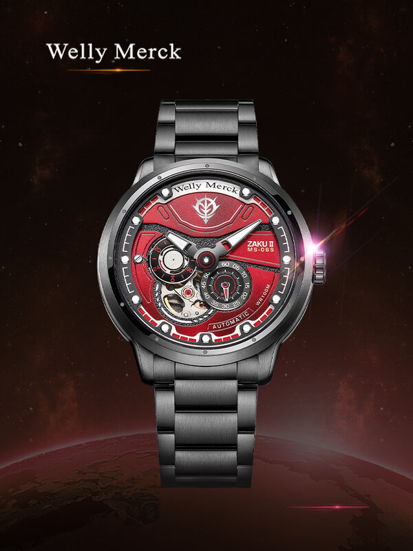 นาฬิกากลมอัตโนมัติ Welly Merck ผู้ชายสแตนเลสกันน้ำ ดำน้ำ MIYOTA 82S7 นาฬิกา Limited Edition ซีรีส์ร่วมกัน