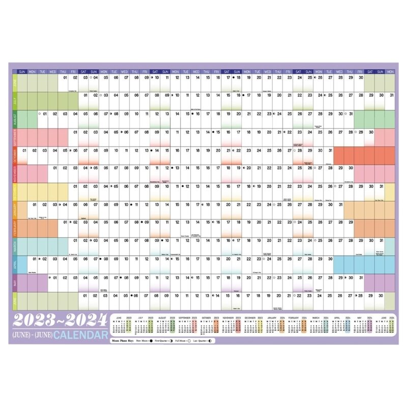 ioio 2024 Yearly Planner Calendar 2024 Family Planner Wall Planner from Jun 2023 Jun 2024, 85x62cm Home Organiser Planner