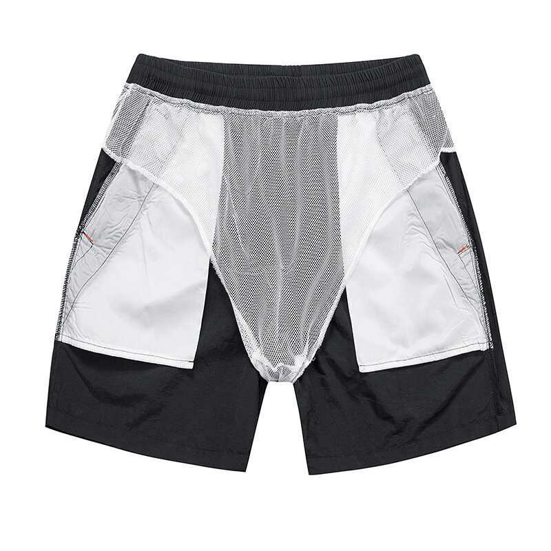 Men's Summer Double Layered 2-in-1 Sports Shorts Boys Fitness Running Large Shorts Outdoor Beach Shorts