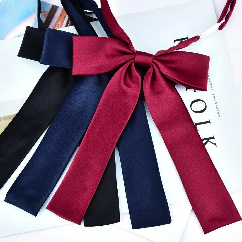 School  Uniform Women Bowtie Ribbon Led Rope New Necktie Handmade Womans Clothing Shirt Butterfly Bow Tie for Women