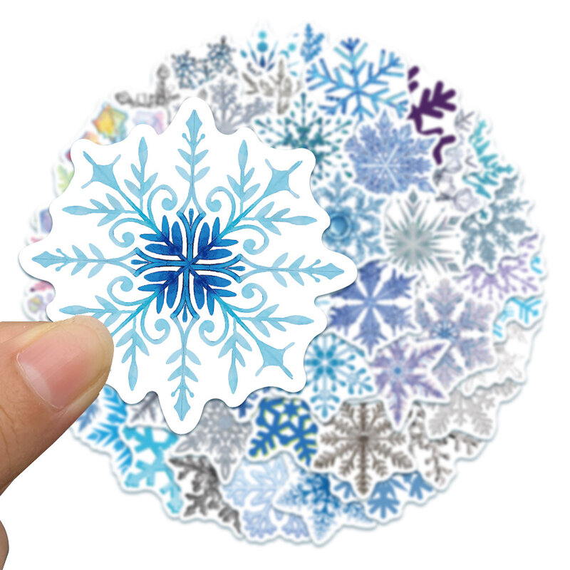 50 pezzi fiocchi di neve invernali PVC Graffiti Sticker telefono Decoracion estetico Scrapbooking accessori bambino Sticker Flakes
