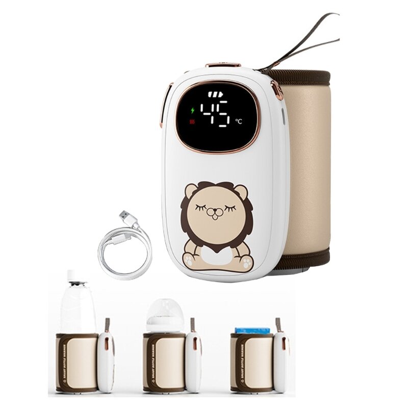 Portable Bottle Warmer Bag USB Rechargeable Milk Heater Travel Kits Milk Warmer
