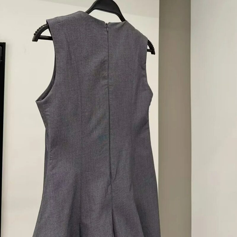 Новое модное и элегантное облегающее Плиссированное короткое платье без рукавов