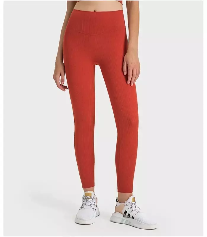 Calças esportivas com nervuras Lulu-Align para mulheres, jogging ao ar livre, ioga, ginásio, leggings de cintura alta, calças justas fitness, roupas femininas