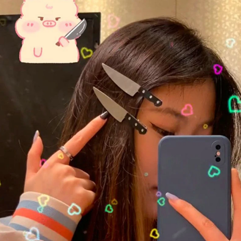 Creatieve Rare Mes Haarclips Voor Vrouwen Y 2K Accessoires Grappige Haarspelden Meisjes Hairclip Punk Barrette Haarspelden Hoofddeksels Haar Nieuw