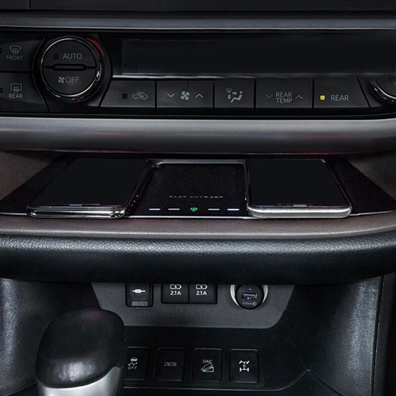 Auto Qi Draadloze Oplader Voor Toyota Highlander 2015-2019 Draadloze Telefoonoplader Oplaadplaat