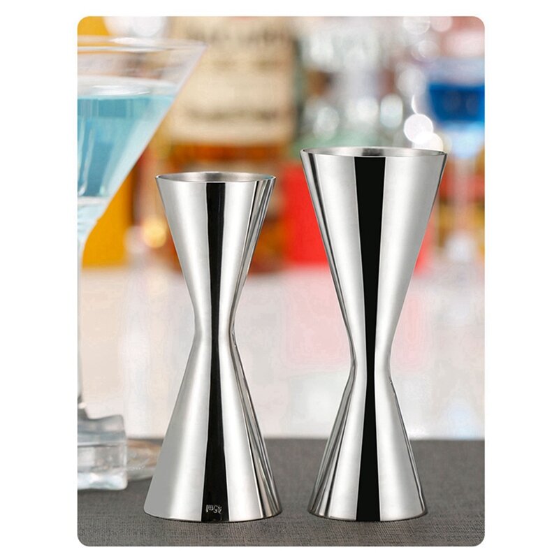 Promotion! 2X Stainless Steel Measure Cup Double Head Bar Party Wine Cocktail Shaker Jigger 45Ml