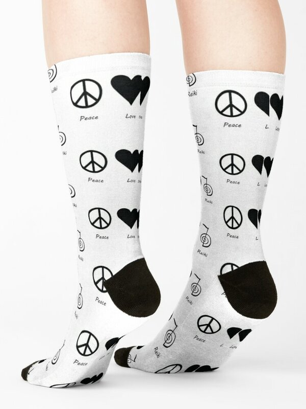 Calcetines de Reiki de amor de la paz para niños y mujeres, calcetines masculinos, nuevos