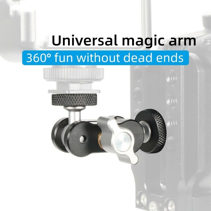 Brazo mágico de aleación de aluminio con ajuste Universal, soporte de luz de relleno de interfaz 1/4, accesorios de fotografía de mano extraña para foto en vivo