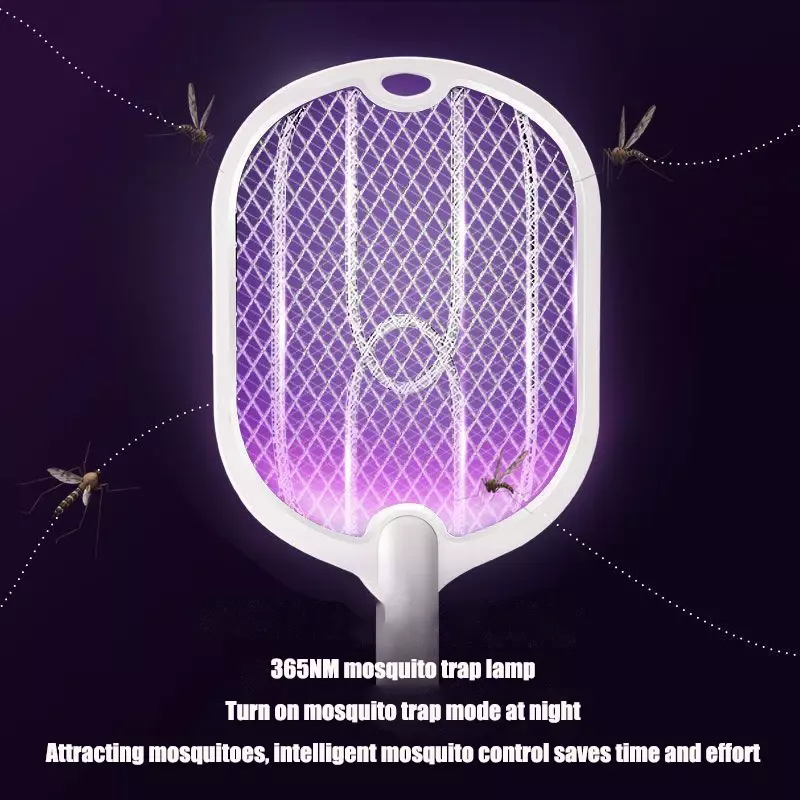 Upgraded 3000V Mosquito Swatter with TYPE-C Charging, 3 in 1 Electric Mosquito Swatter, Mosquito Killer Lamp