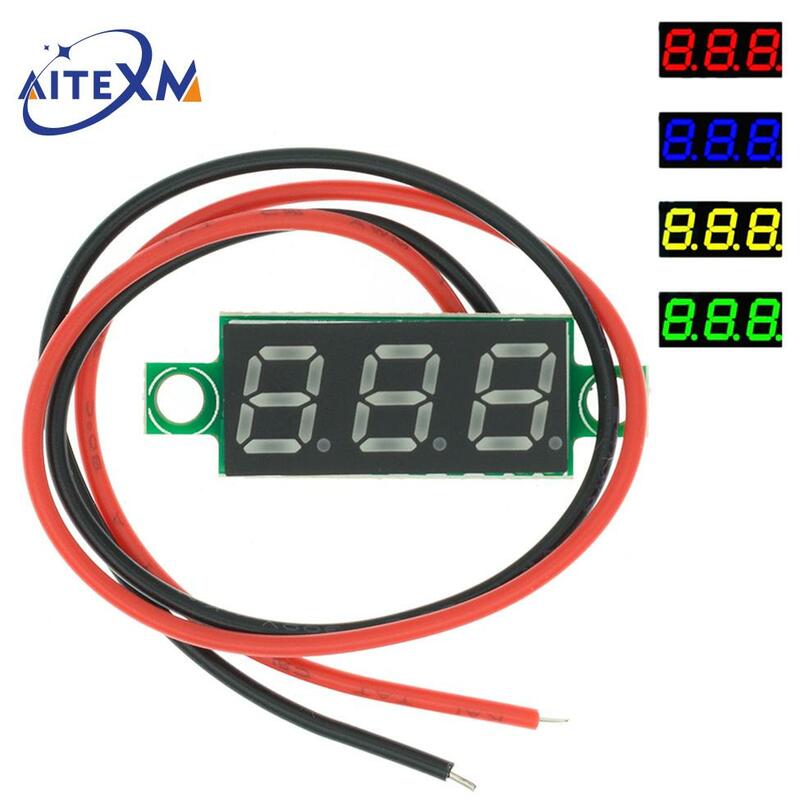 Mini voltmètre numérique 0.28 V-40V, 2.5 pouces, testeur de tension, écran LED rouge/bleu/jaune/vert, accessoires de pièces électroniques