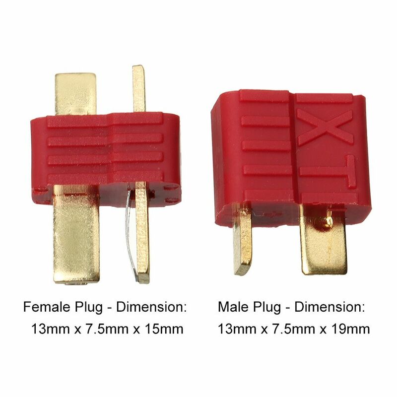 For RCLiPo Battery Deans Style Multiple Battery Wire Welding T-plug Male&Female Deans Connectors Specifications T Plug