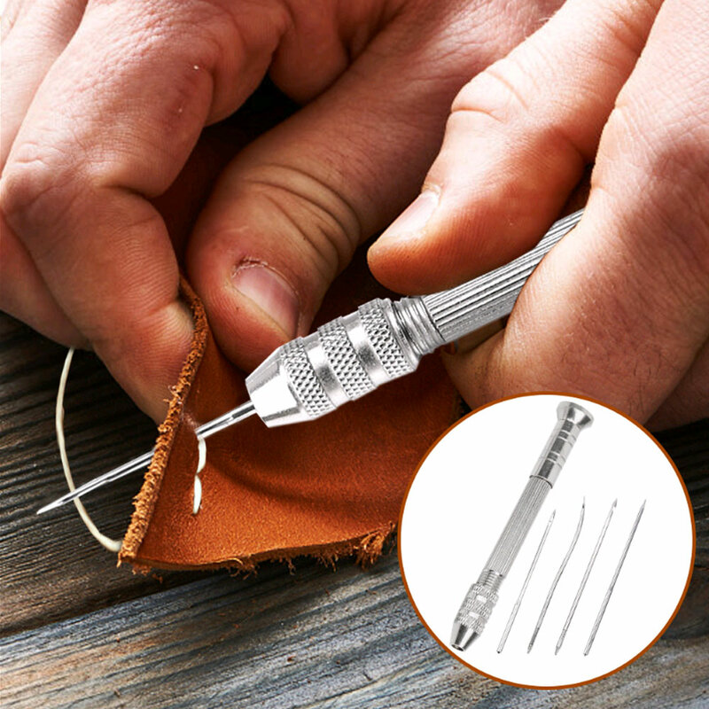 1set Leather Sewing Awl Set Replaceable Multifunctional Shoes Repair Tool DIY Punch Stitching Needle Sewing Leathercraft Tool