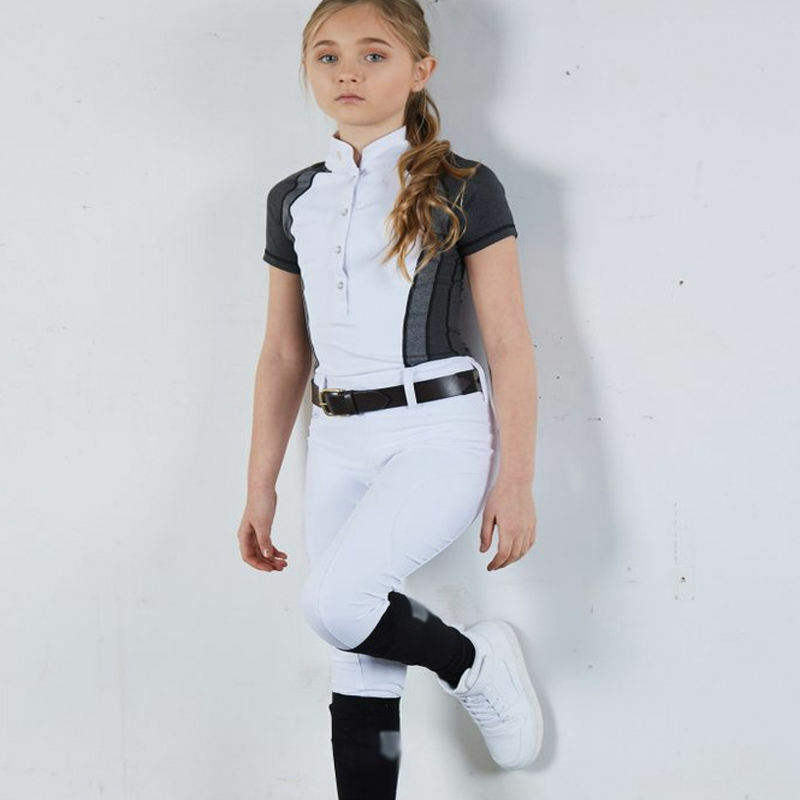 Pantalones de equitación para niñas, calzones ecuestres de silicona, antipilling, medias ecuestres de cintura alta